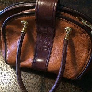 Designer brown Italian vintage Marino Orlandi leather bag